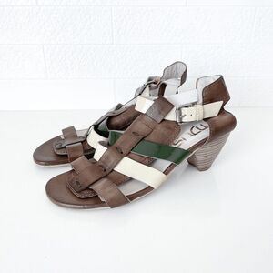 Mjus Womens Ankle Strap Leather Strappy Heeled Sandal Multicolor Size 40